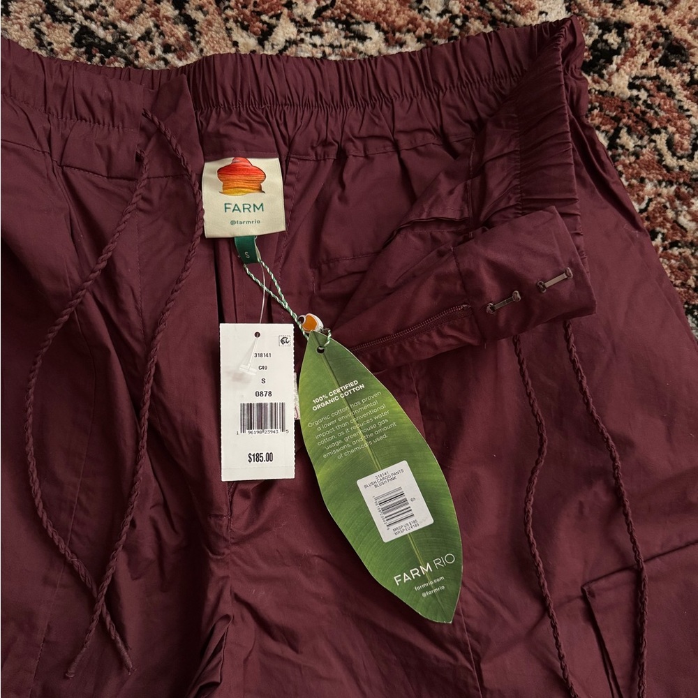 FARM Rio Burgundy Cargo Pants - Picture 5 of 6